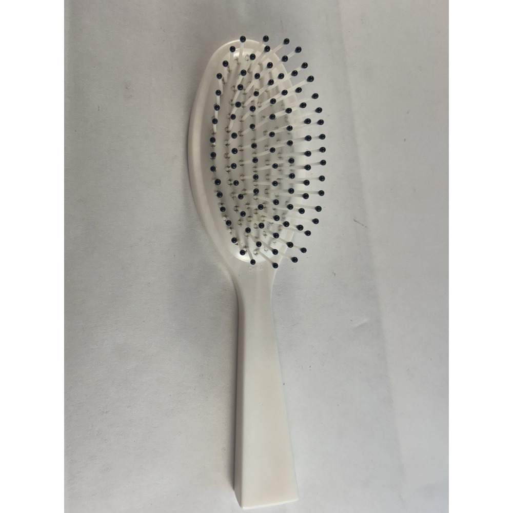 Estee Lauder Ball‎ Tipped Small Travel Purse White Plastic Hair Brush 7" Vintage
